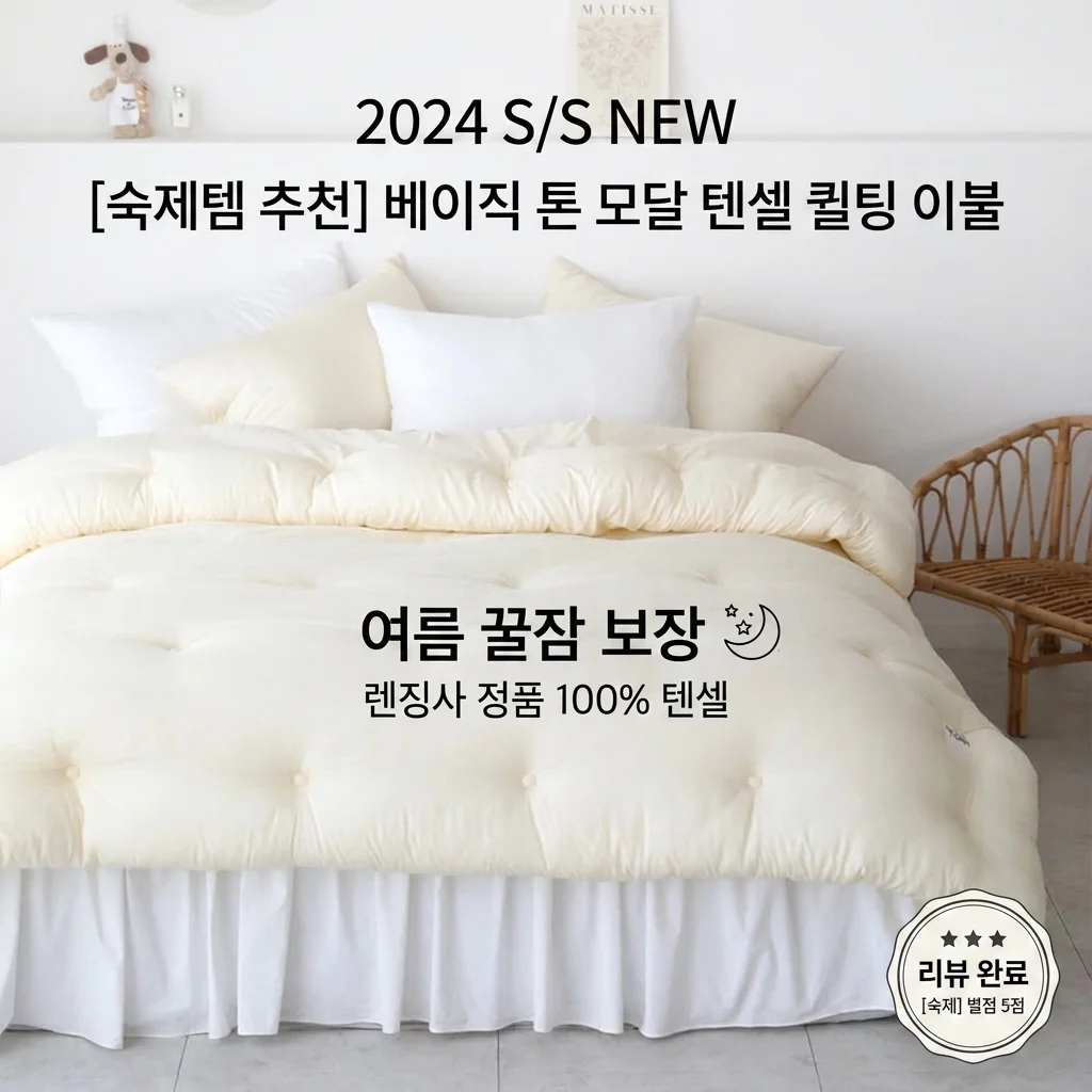 여름이불 베이직톤 모달 차렵이불 렌징 텐셀 100% 꿀잠 보장 정착템 후기