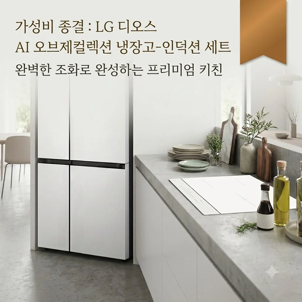 LG 디오스 AI 오브제컬렉션 냉장고 S836MQQ012 인덕션 세트 가성비 종결