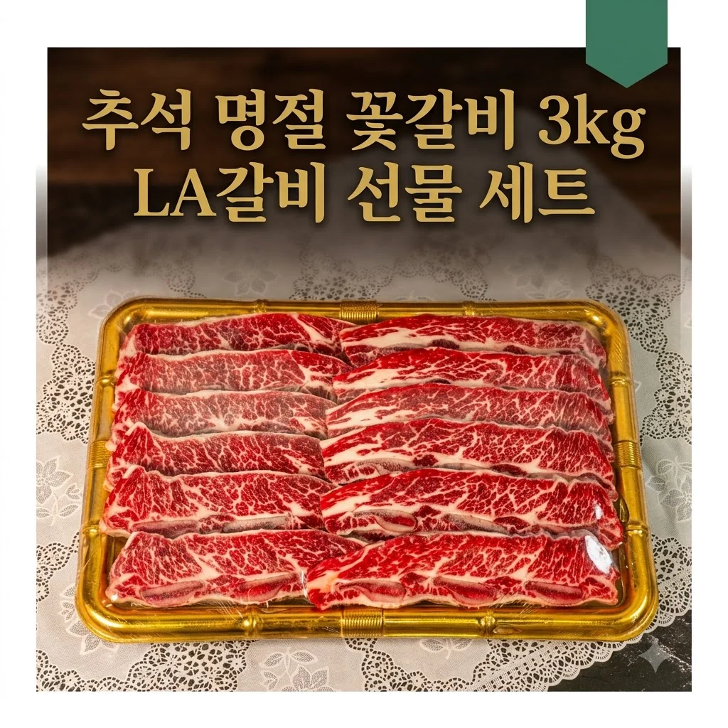LA갈비 선물 세트 3kg 추석 명절 꽃갈비, 가성비 끝판왕 마장동 퀄리티!