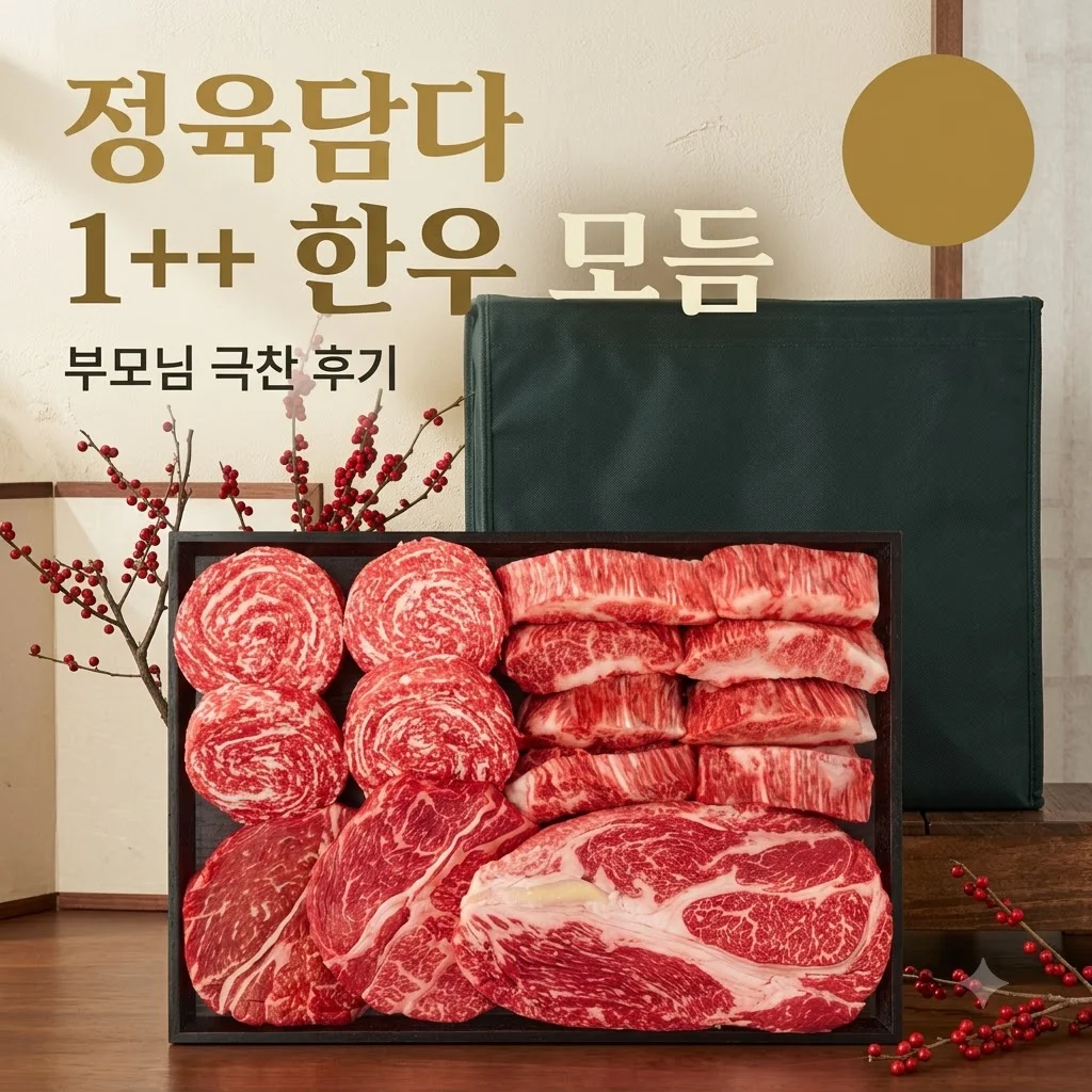 한우 선물 세트 투뿔 모듬 정육담다 마장동 설로인 등심, 부모님 극찬 후기